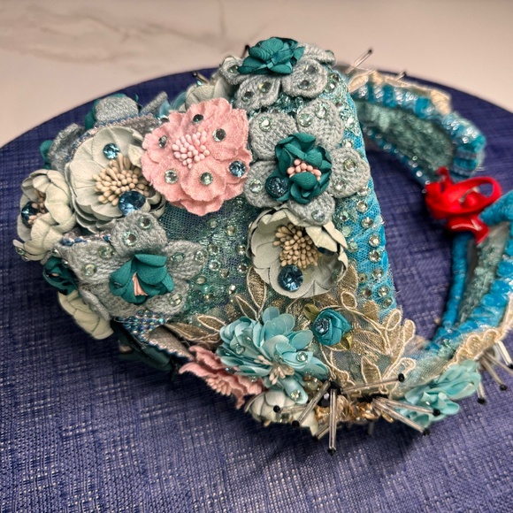 Floral Competition Crown – Blue & Pink with Sparkle Accents - Picture 8 of 9